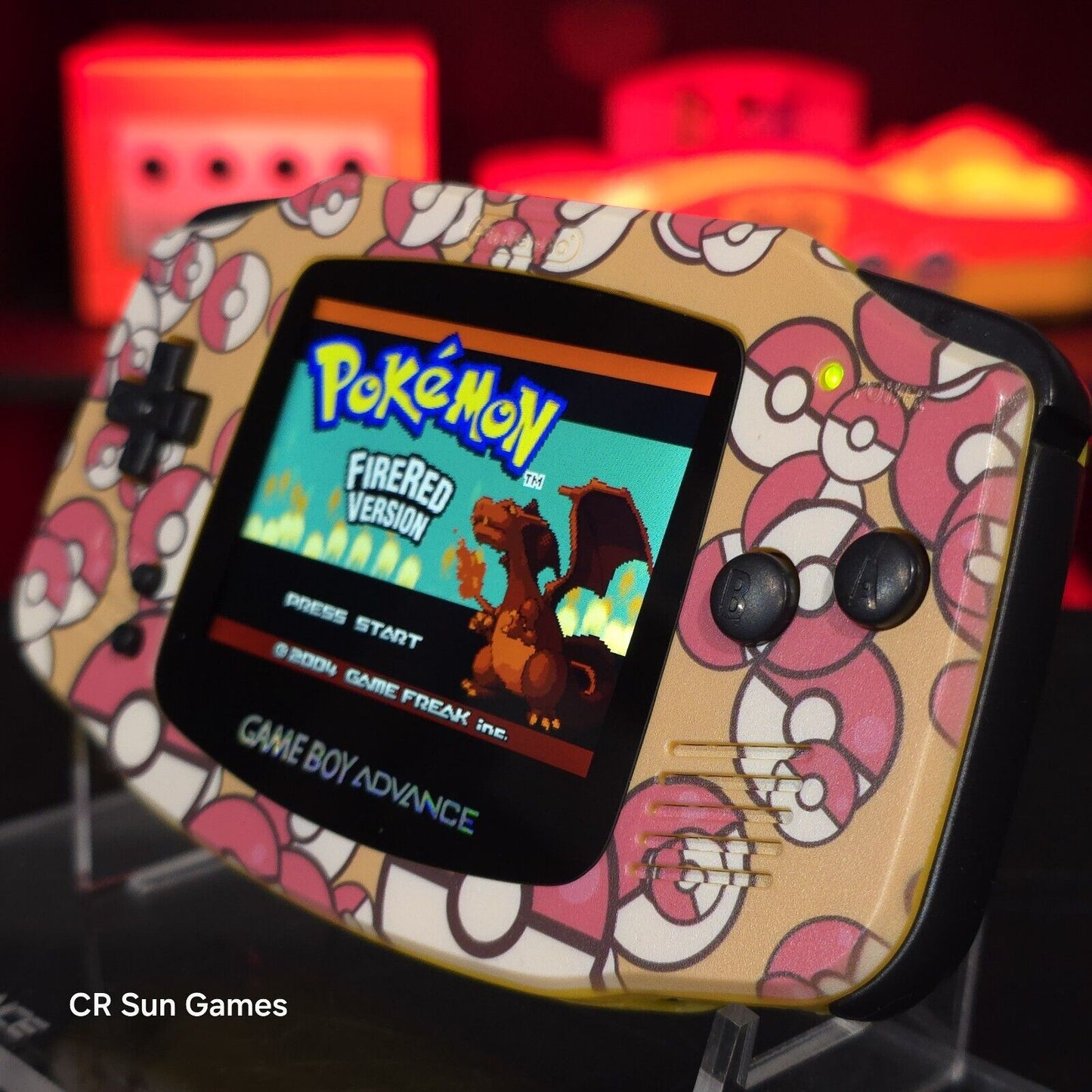 Pokemon Pokeball Game Boy Advance GBA Console iPS V5 Backlight Backlit LCD MOD
