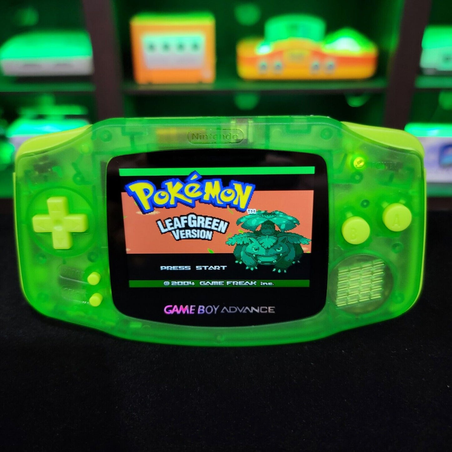Lime Green Game Boy Advance GBA Console with iPS V5 Backlit LCD MOD Console