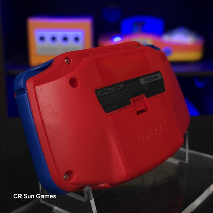 Mario Red Game Boy Advance GBA Console with iPS V5 Backlight Backlit LCD MOD