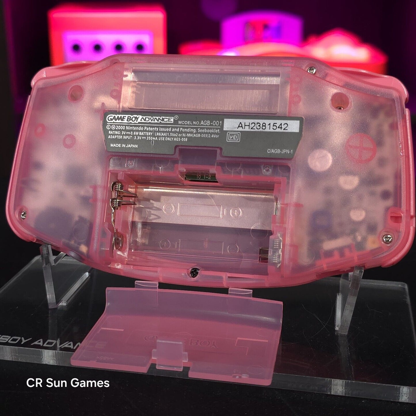 Clear Pink Kirby Game Boy Advance GBA Console with iPS V5 Backlit LCD MOD