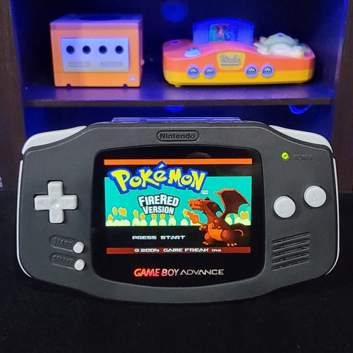 Black Game Boy Advance GBA Console with iPS Backlight Backlit LCD MOD Console