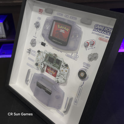 Disassembled Glacial Gameboy Advance GBA Teardown With Frame Original Parts