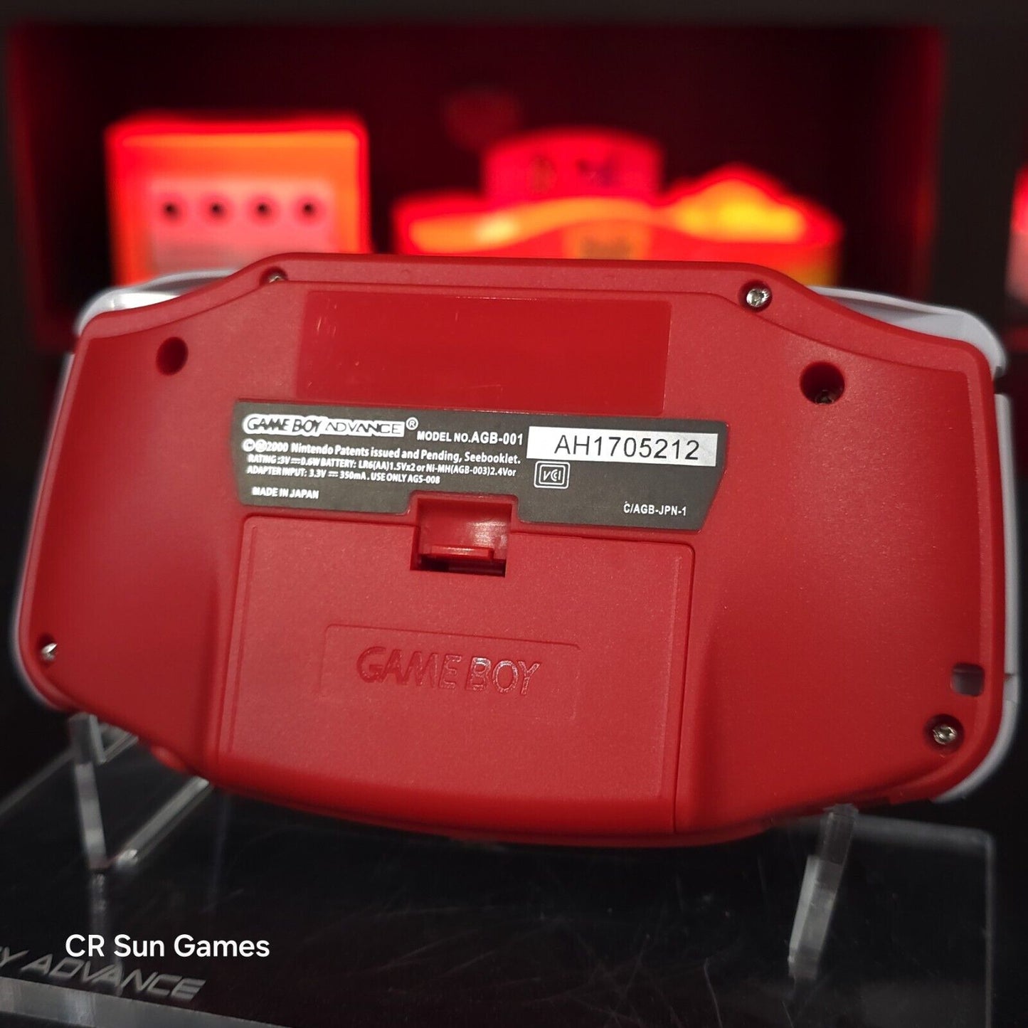 Mario Red Game Boy Advance GBA Console with iPS V5 Backlight Backlit LCD MOD