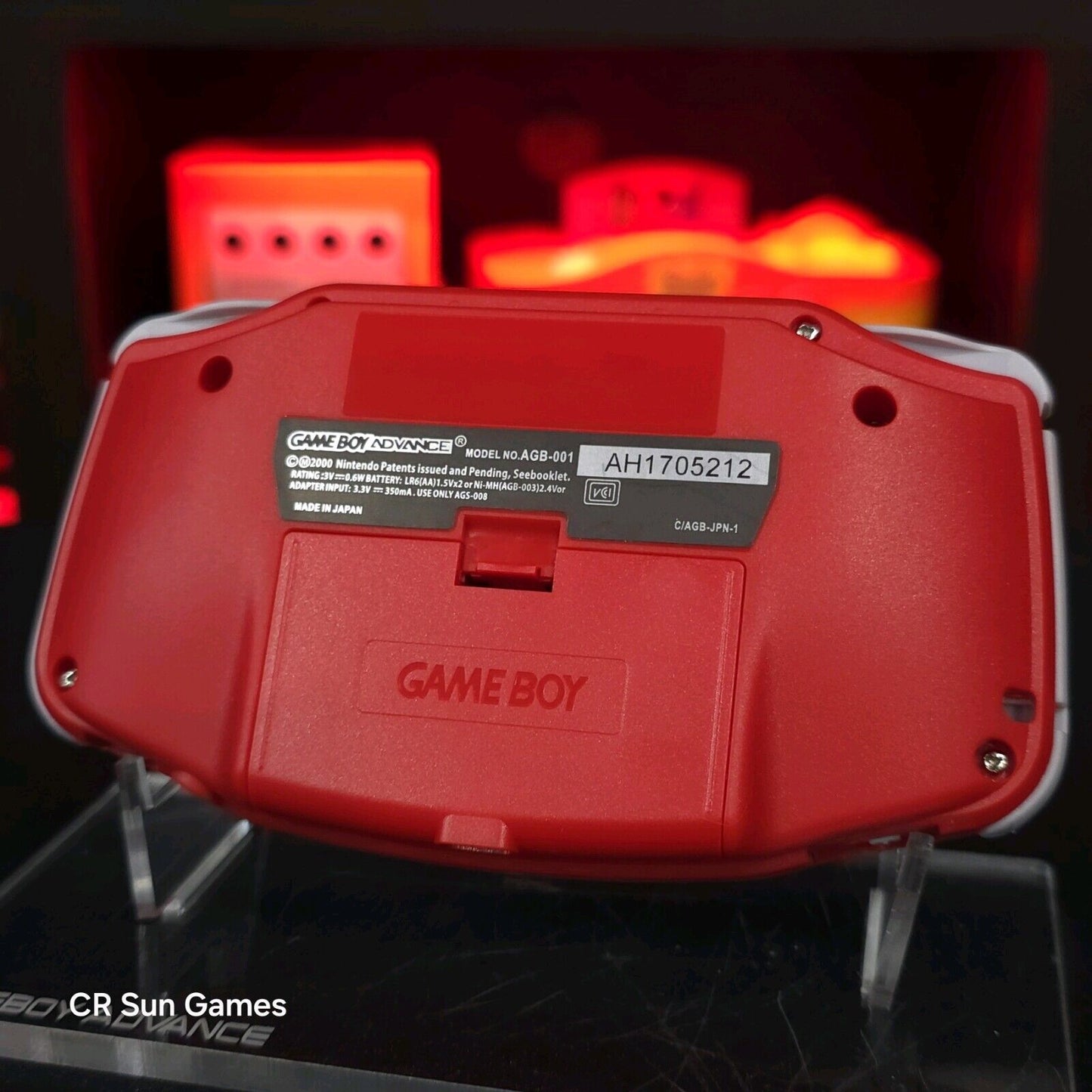 Mario Red Game Boy Advance GBA iPS LCD USB-C 1800 mAh Rechargeable Battery