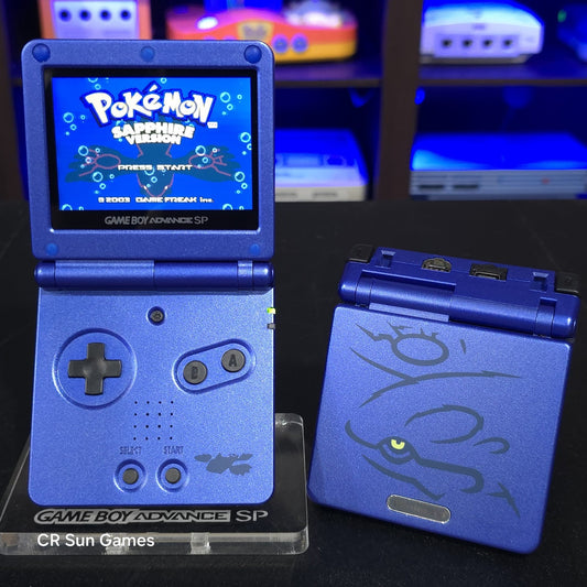 Blue Nintendo Game Boy Advance GBA SP IPS V2 And Usb-C Mod - Kyogre