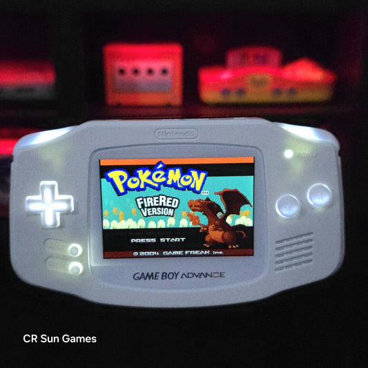 White Game Boy Advance GBA iPS Backlit LCD Usb-C 1800 mAh Rechargeable Battery