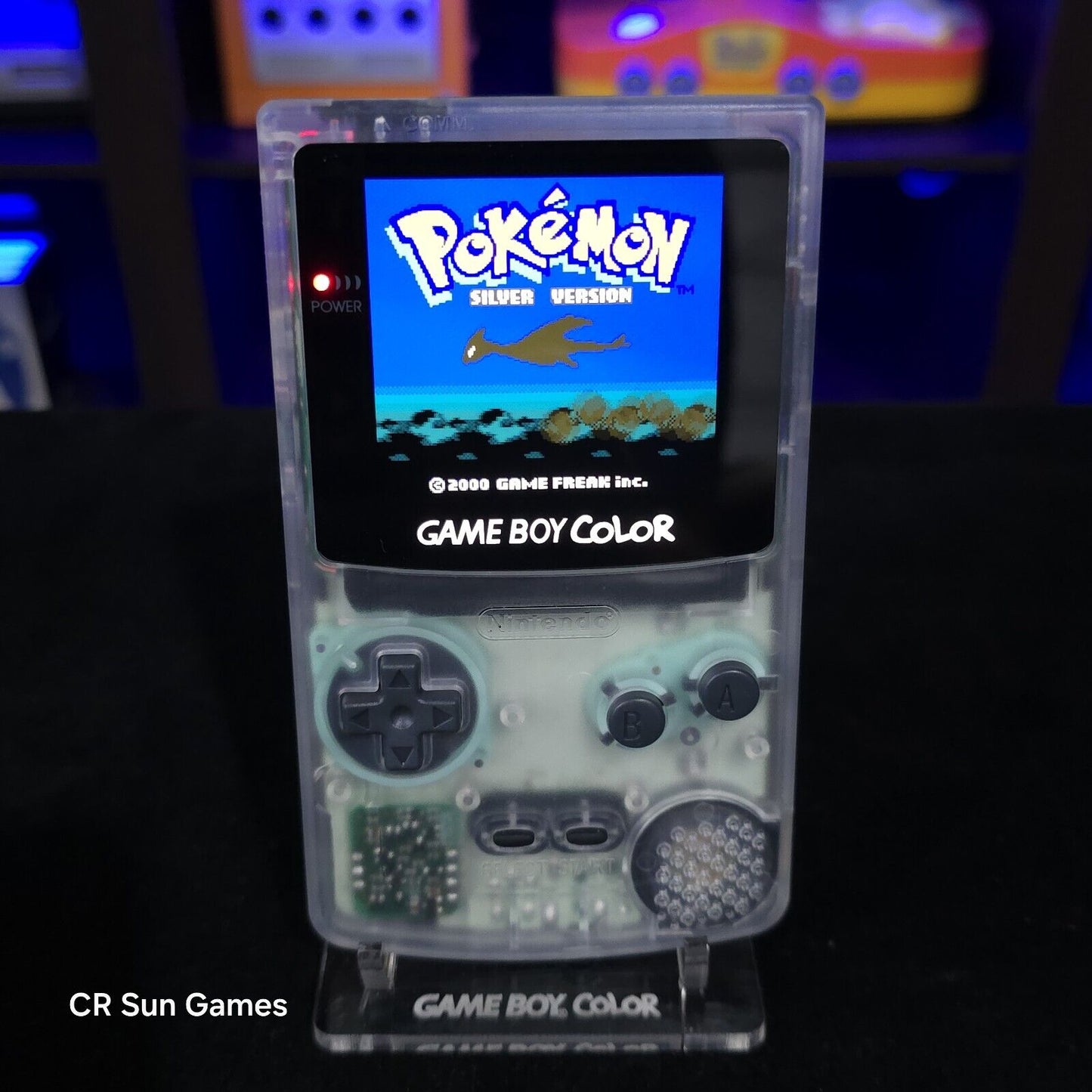 Clear Gameboy Color Console OLED Touch Screen GBC Game Boy