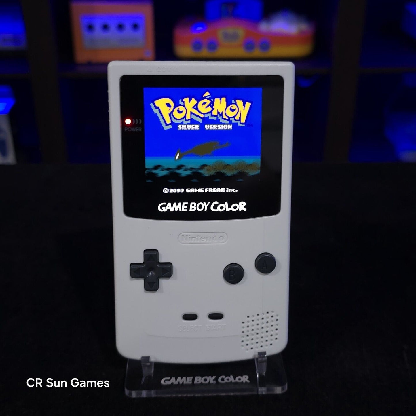 Grey Gameboy Color Console OLED Touch Screen And USB-C Rechargeable Battery