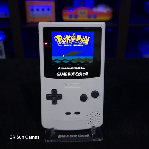 Grey Gameboy Color Console OLED Touch Screen And USB-C Rechargeable Battery