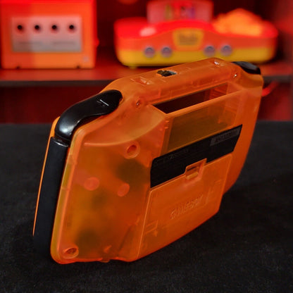 Clear Orange Game Boy Advance GBA Console with iPS Backlight Backlit LCD MOD