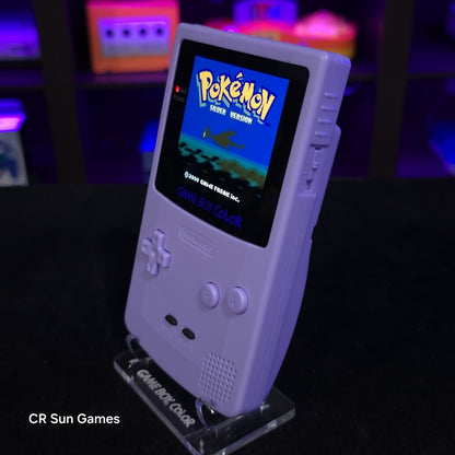 Purple Gameboy Color Console OLED Touch Screen And USB-C Rechargeable Battery
