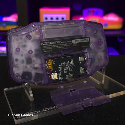 Gengar Purple Game Boy Advance GBA iPS V5 LCD USBC 1800 mAh Rechargeable Battery