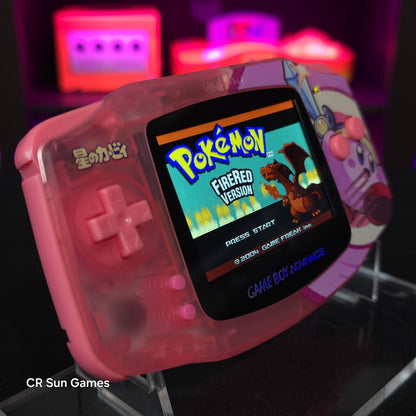 Pink Kirby Game Boy Advance GBA iPS LCD USB-C 1800 mAh Rechargeable Battery