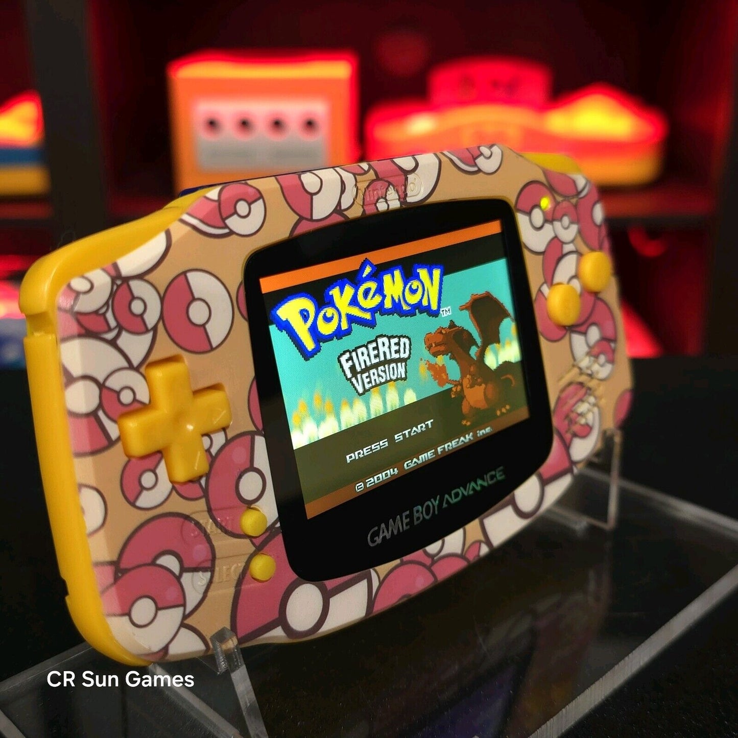 Pokemon Pokeball Game Boy Advance GBA iPS V5 Usb-C 1800 mAh Rechargeable Battery