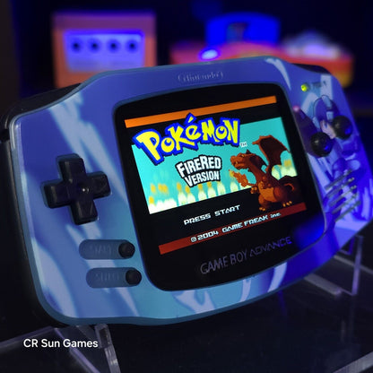 Megaman Blue Game Boy Advance GBA Console with iPS V5 Backlight Backlit LCD MOD
