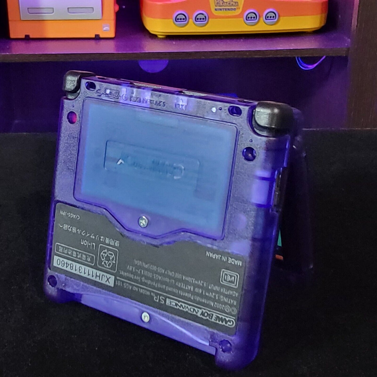 Grape Purple Nintendo Game Boy Advance GBA SP IPS MOD Adjustable Brightness