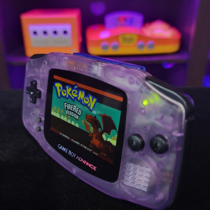 Atomic Purple GameBoy Advance GBA Console with iPS Backlight Backlit LCD MOD