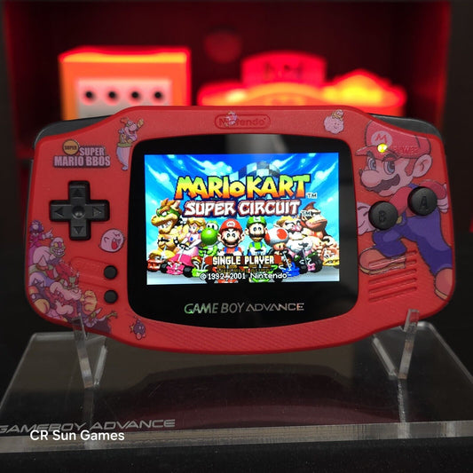 Mario Red Game Boy Advance GBA iPS LCD USB-C 1800 mAh Rechargeable Battery