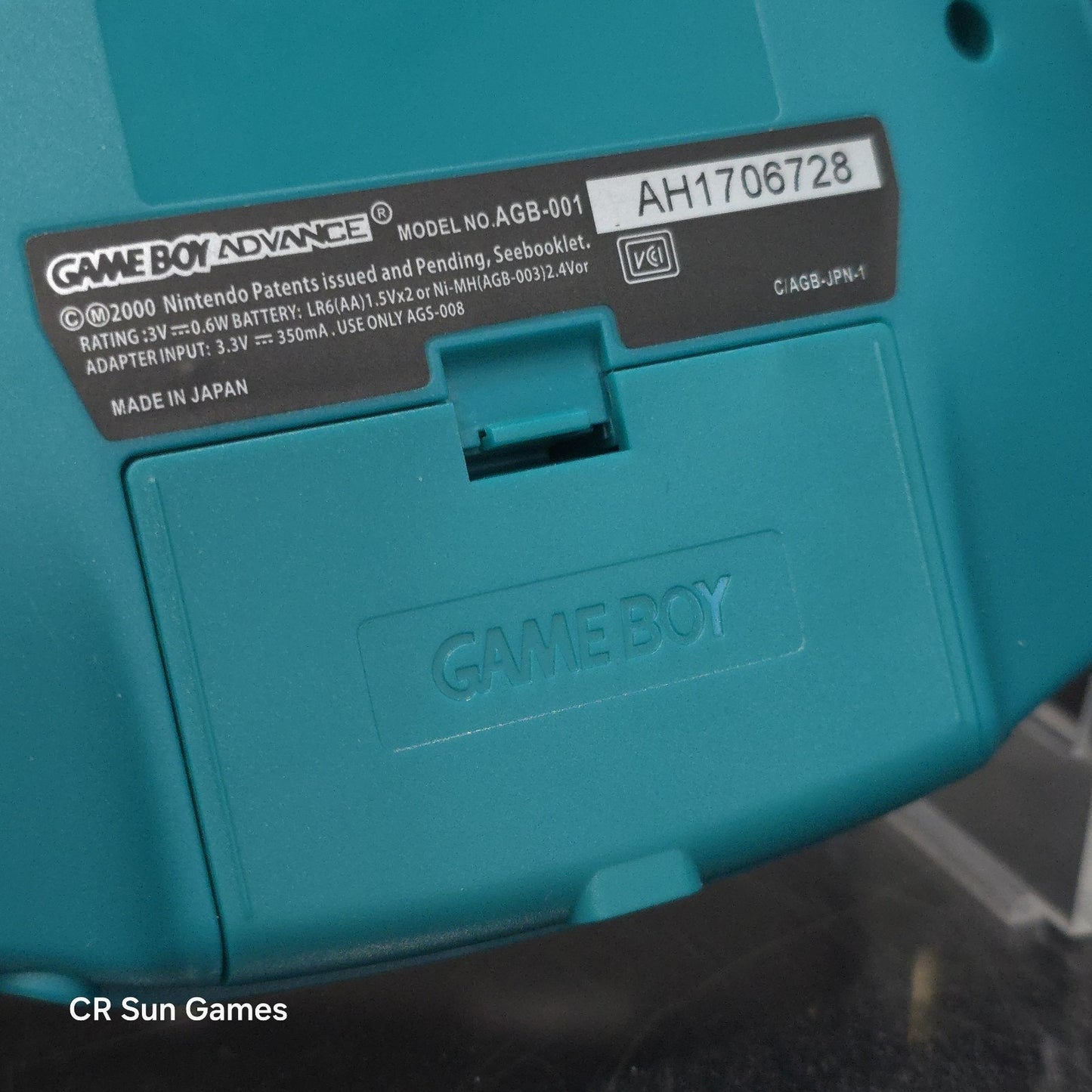 Teal Game Boy Advance GBA iPS V5 LCD USB-C 1800 mAh Rechargeable Battery