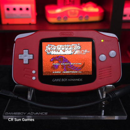 Red Game Boy Advance GBA iPS V5 LCD USB-C 1800 mAh Rechargeable Battery