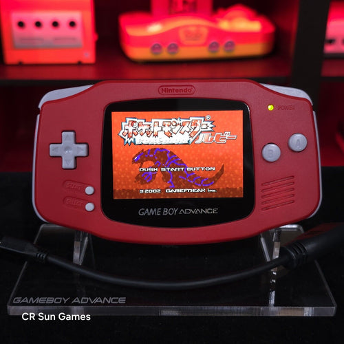 Red Game Boy Advance GBA iPS V5 LCD USB-C 1800 mAh Rechargeable Battery