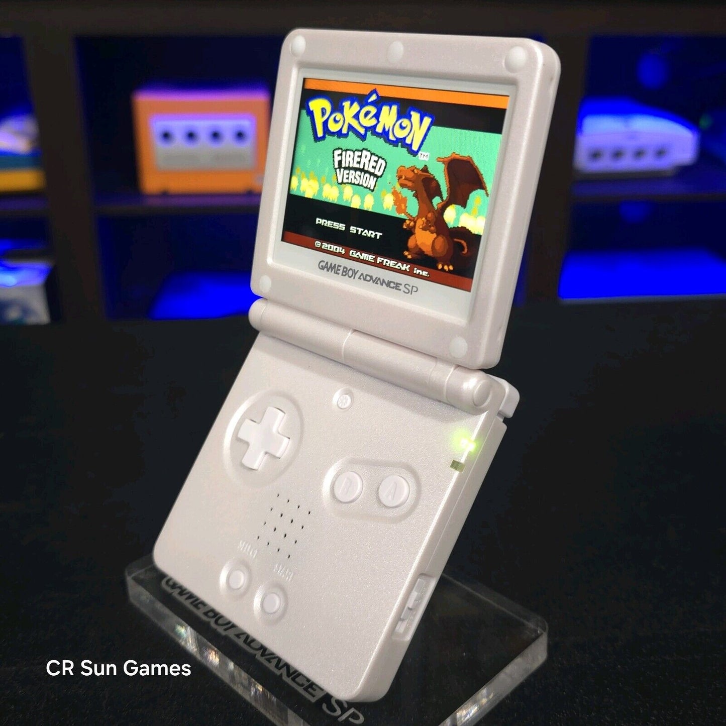 White on White Nintendo Game Boy Advance GBA SP IPS MOD Adjustable Brightness