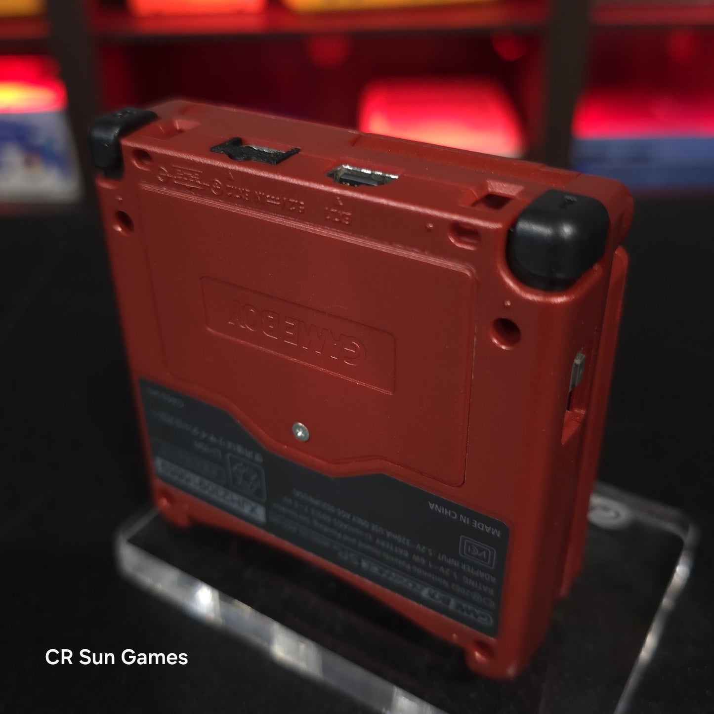 Red Nintendo Game Boy Advance GBA SP IPS V2 And USB-C Mod- Groudon