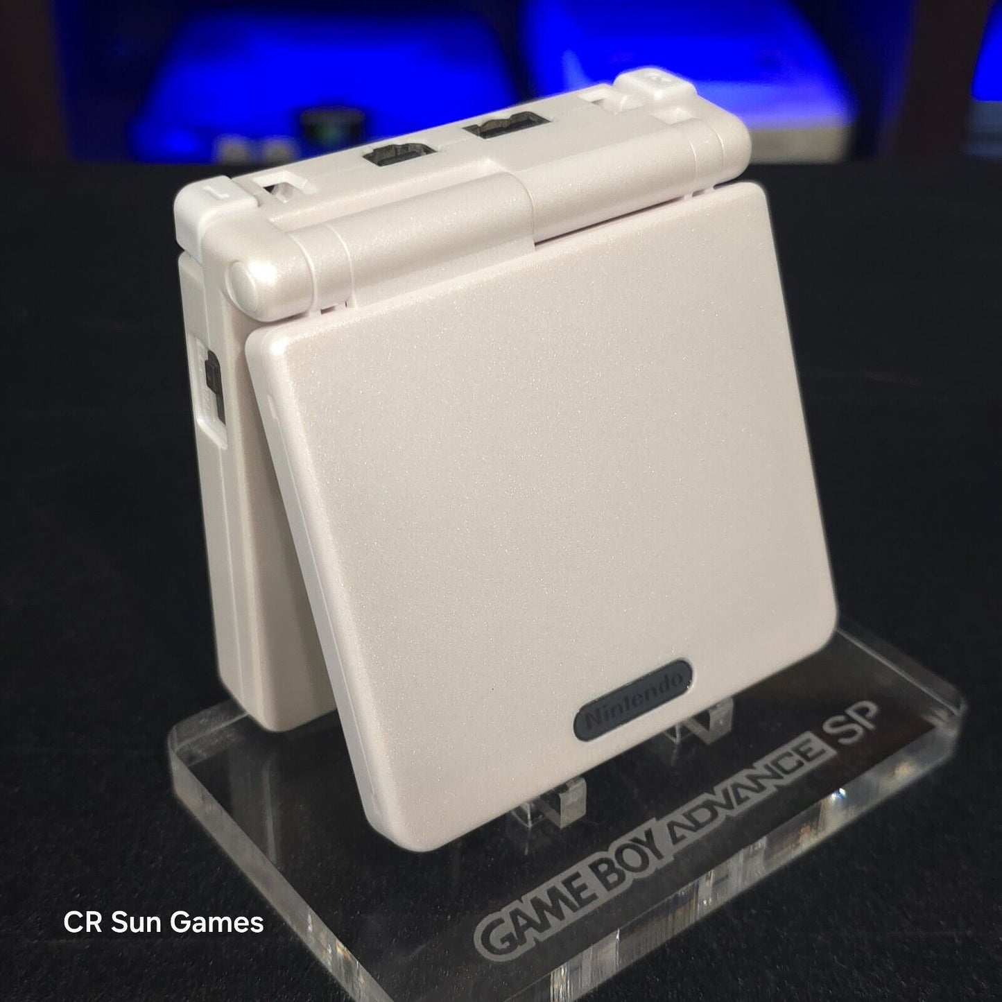 White on White Nintendo Game Boy Advance GBA SP IPS MOD Adjustable Brightness