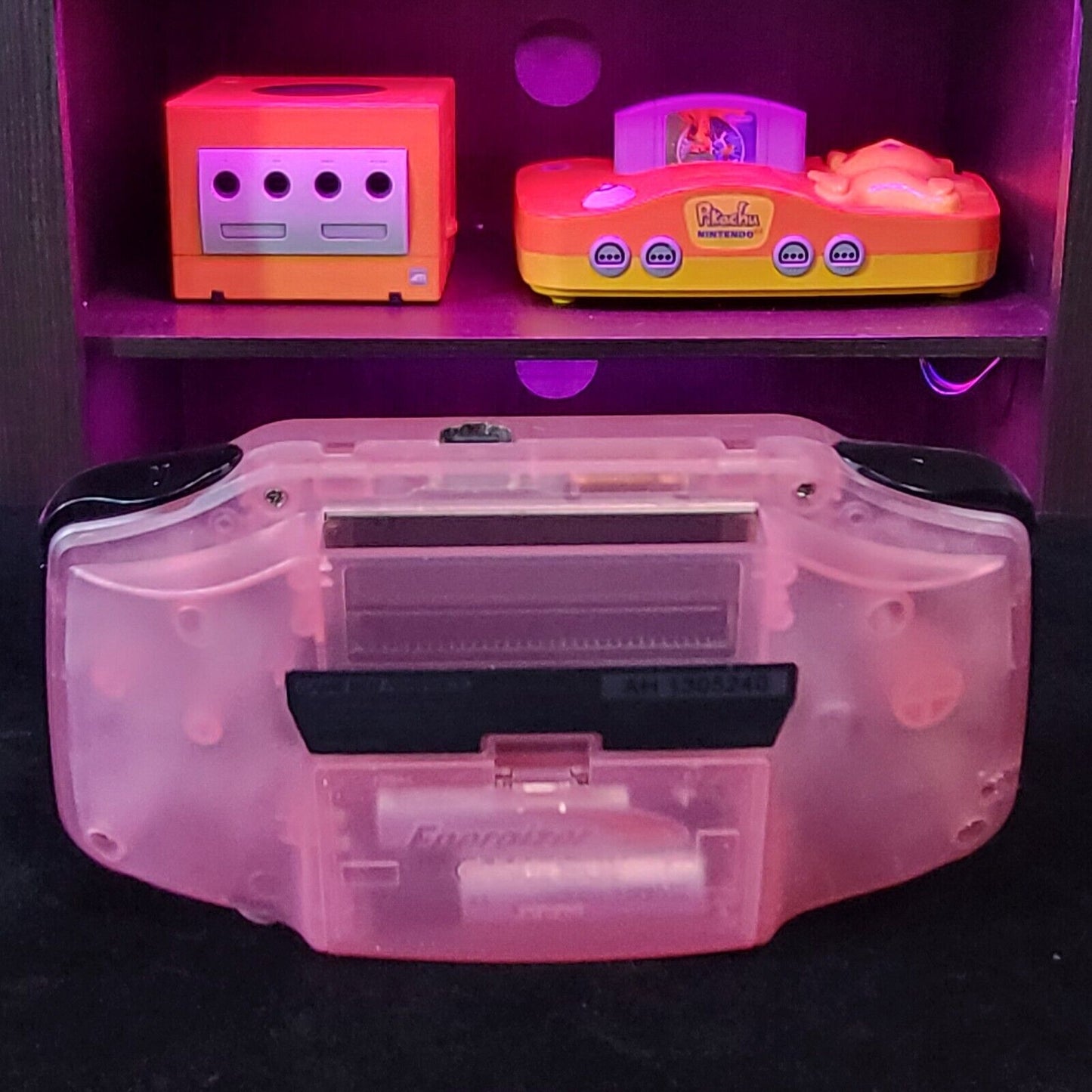 Fushia Pink Game Boy Advance GBA Console with iPS Backlit LCD MOD Console