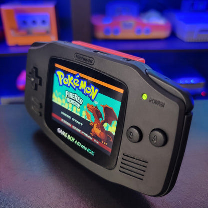 Black Game Boy Advance GBA Console with iPS Backlight Backlit LCD MOD Console