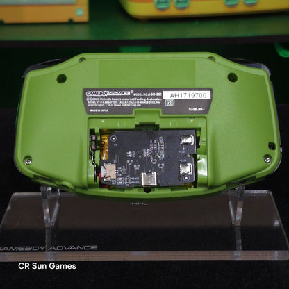 Green Game Boy Advance GBA iPS V5 LCD USB-C 1800 mAh Rechargeable Battery