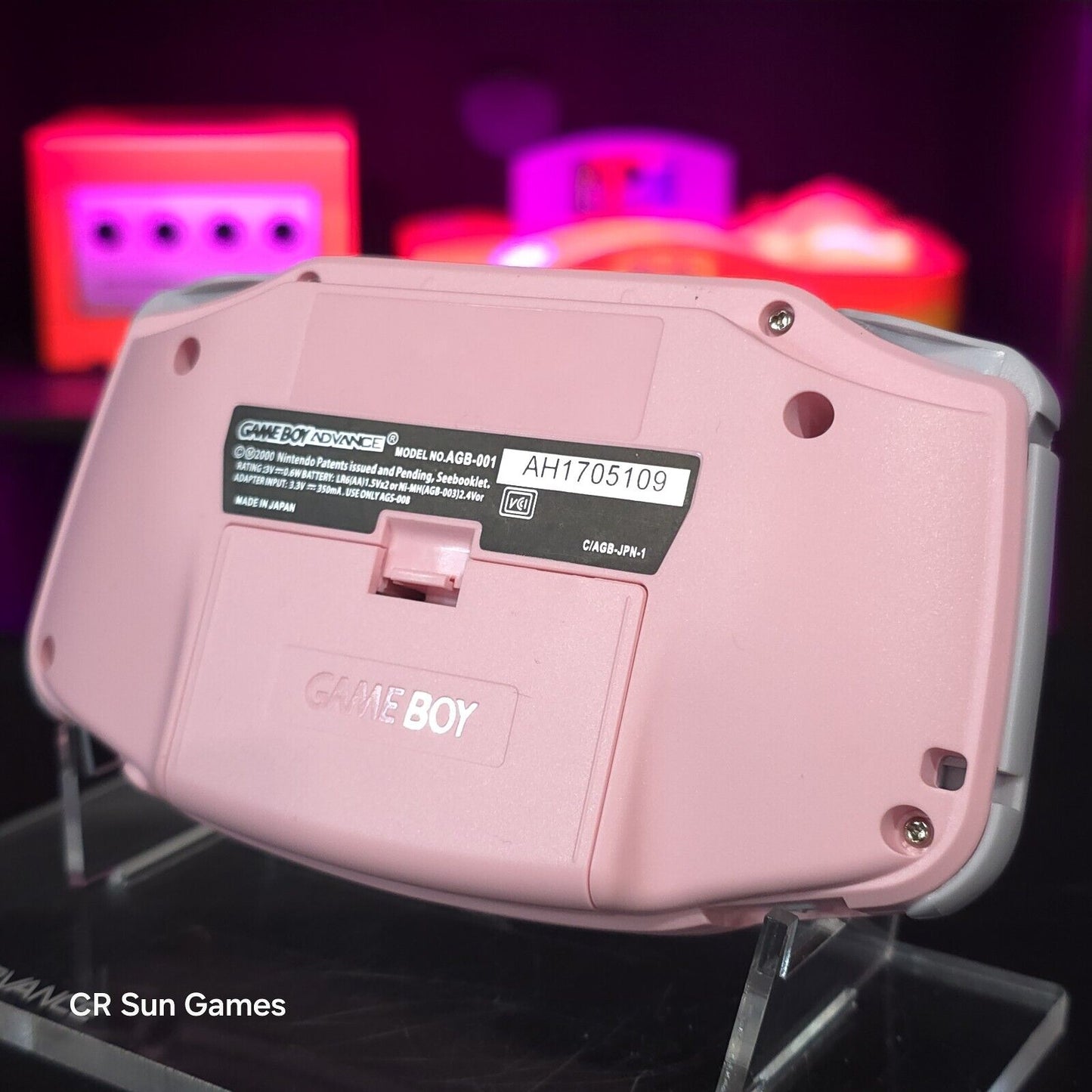 Pink Game Boy Advance GBA Console with iPS V5 Backlit LCD MOD