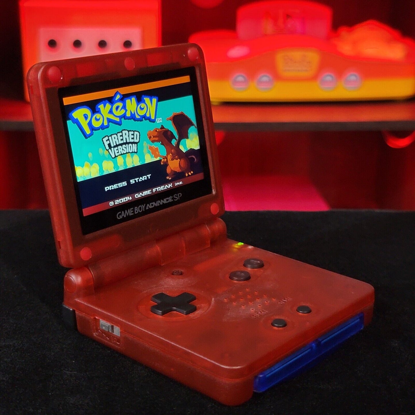 Clear Red Nintendo Game Boy Advance GBA SP IPS MOD Adjustable Brightness
