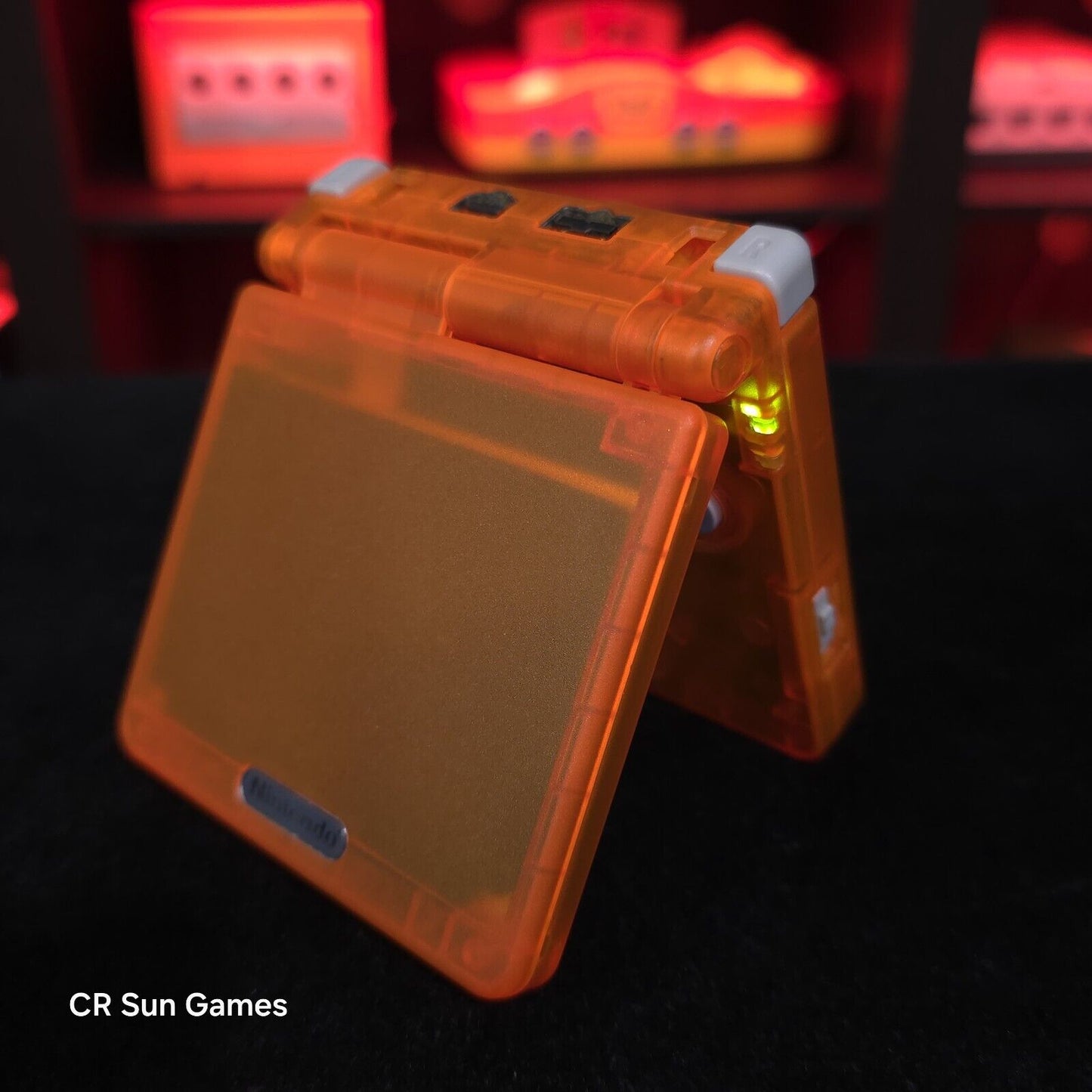 Clear Orange Nintendo Game Boy Advance GBA SP IPS MOD Adjustable Brightness
