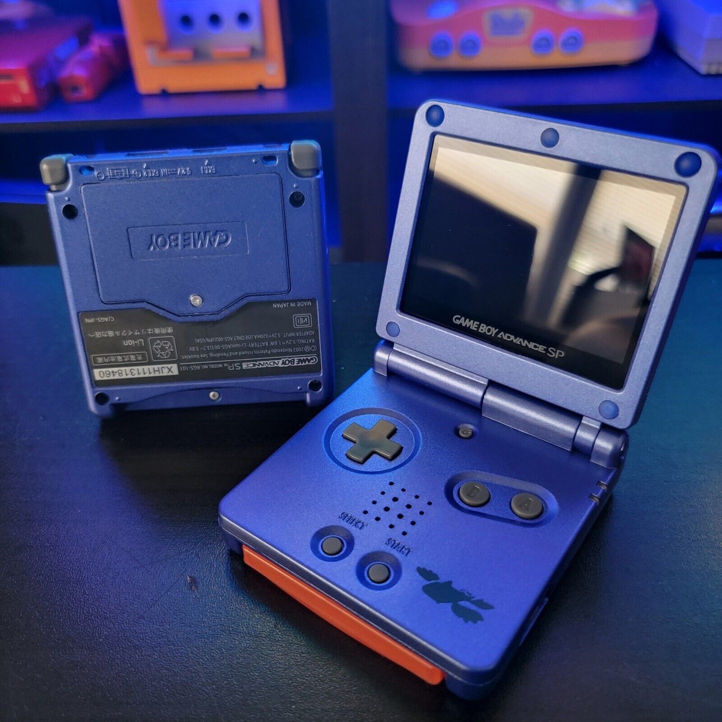 Blue Nintendo Game Boy Advance GBA SP IPS V2 And Usb-C Mod - Kyogre