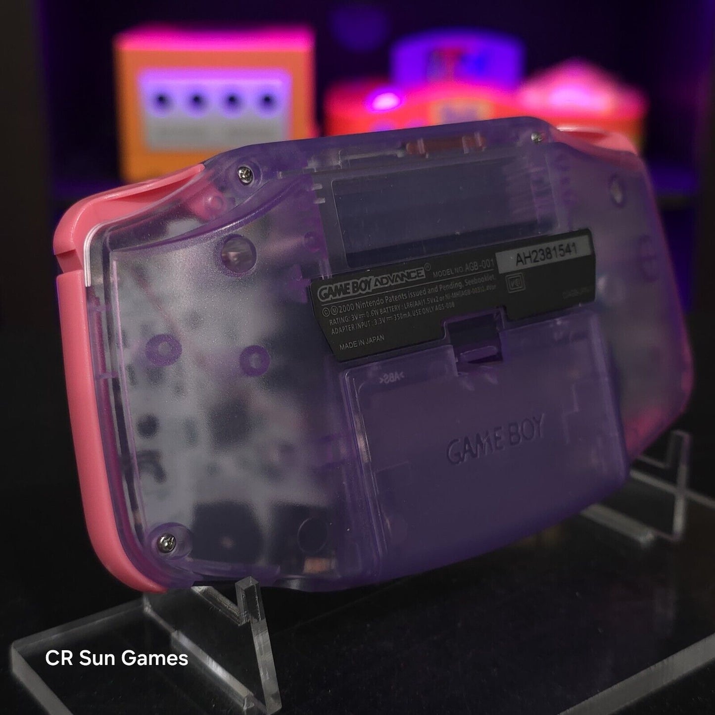 Gengar Purple Game Boy Advance GBA Console with iPS V5 Backlight Backlit LCD MOD
