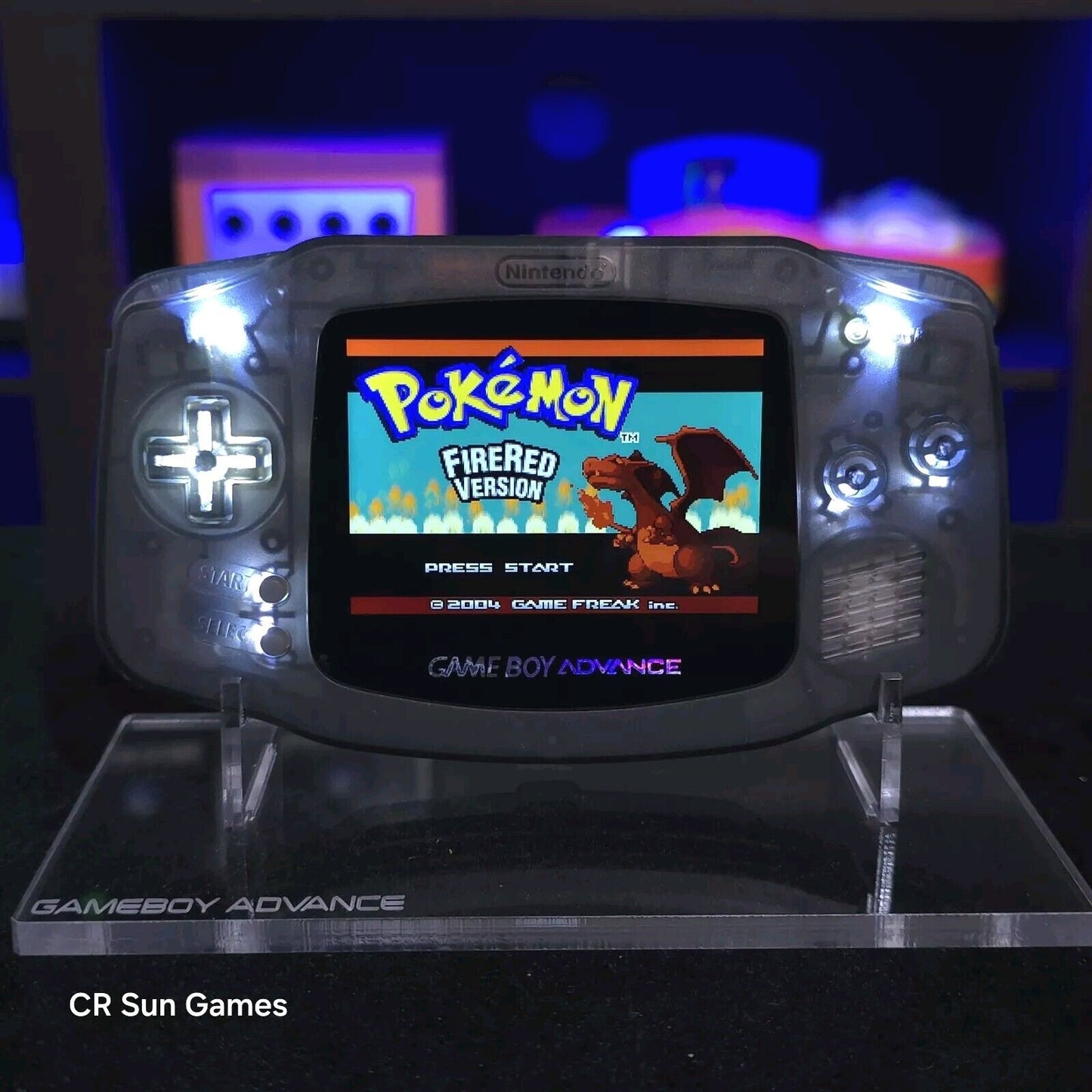Clear Black Game Boy Advance GBA iPS V5 LCD USB-C 1800 mAh Rechargeable Battery