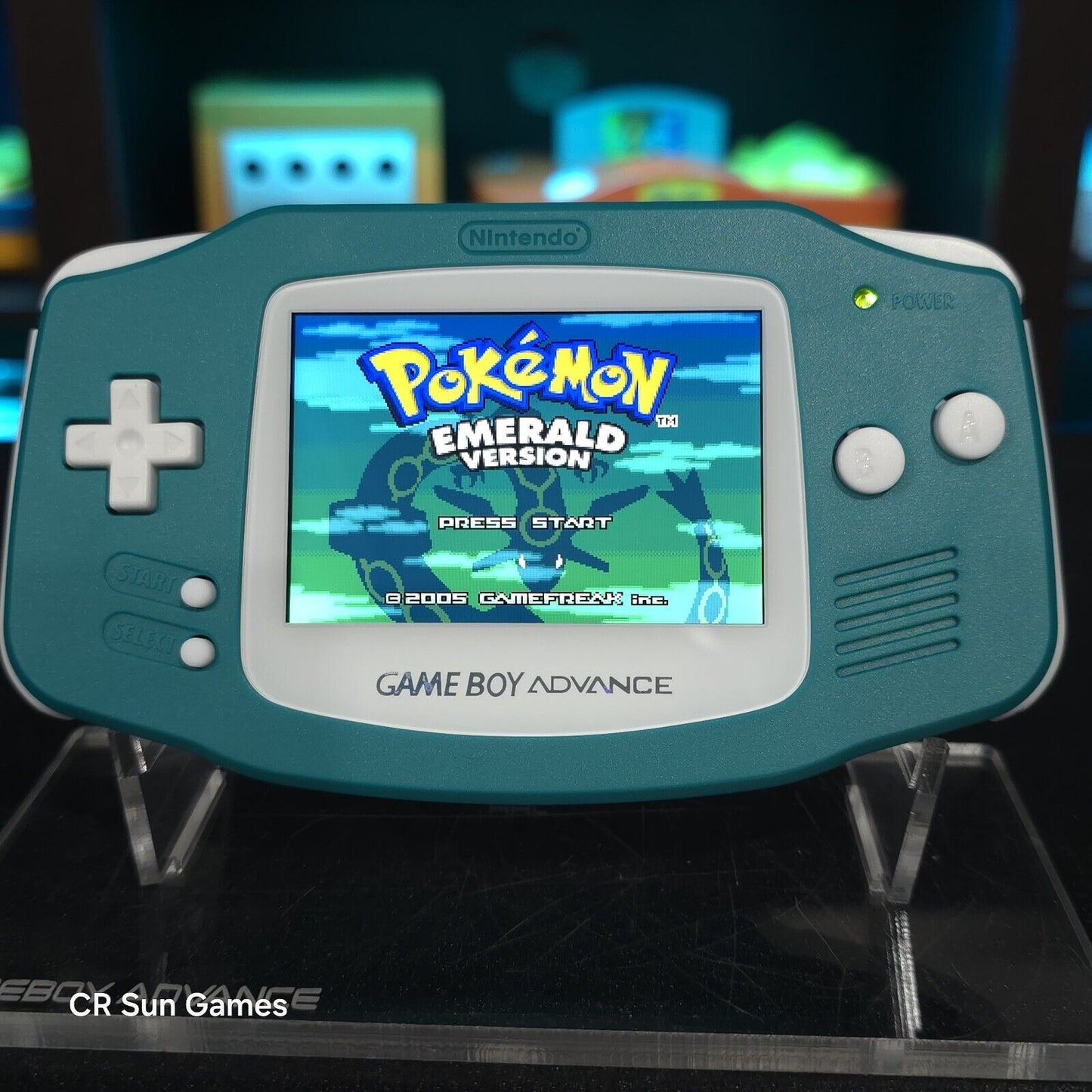 Teal And White GameBoy Advance GBA Console Ips V5 Backlight Backlit LCD MOD