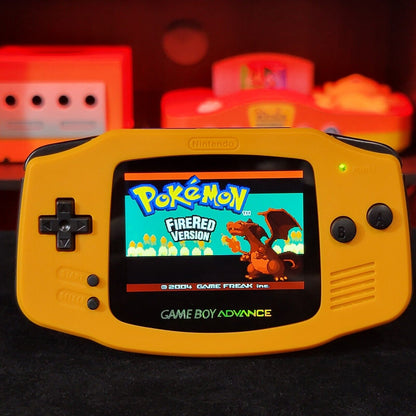 Spice Orange Gameboy Advance GBA Console with IPS Backlight Backlit LCD MOD