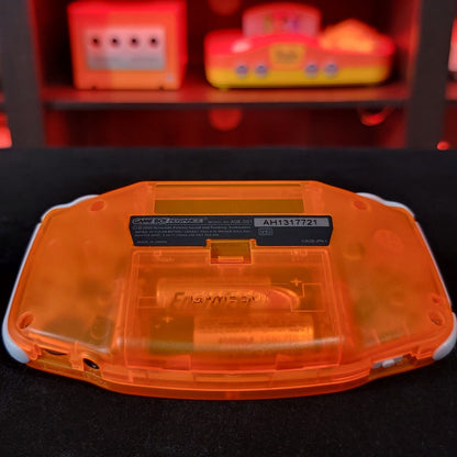 Clear Orange Game Boy Advance GBA Console with iPS Backlight Backlit LCD MOD