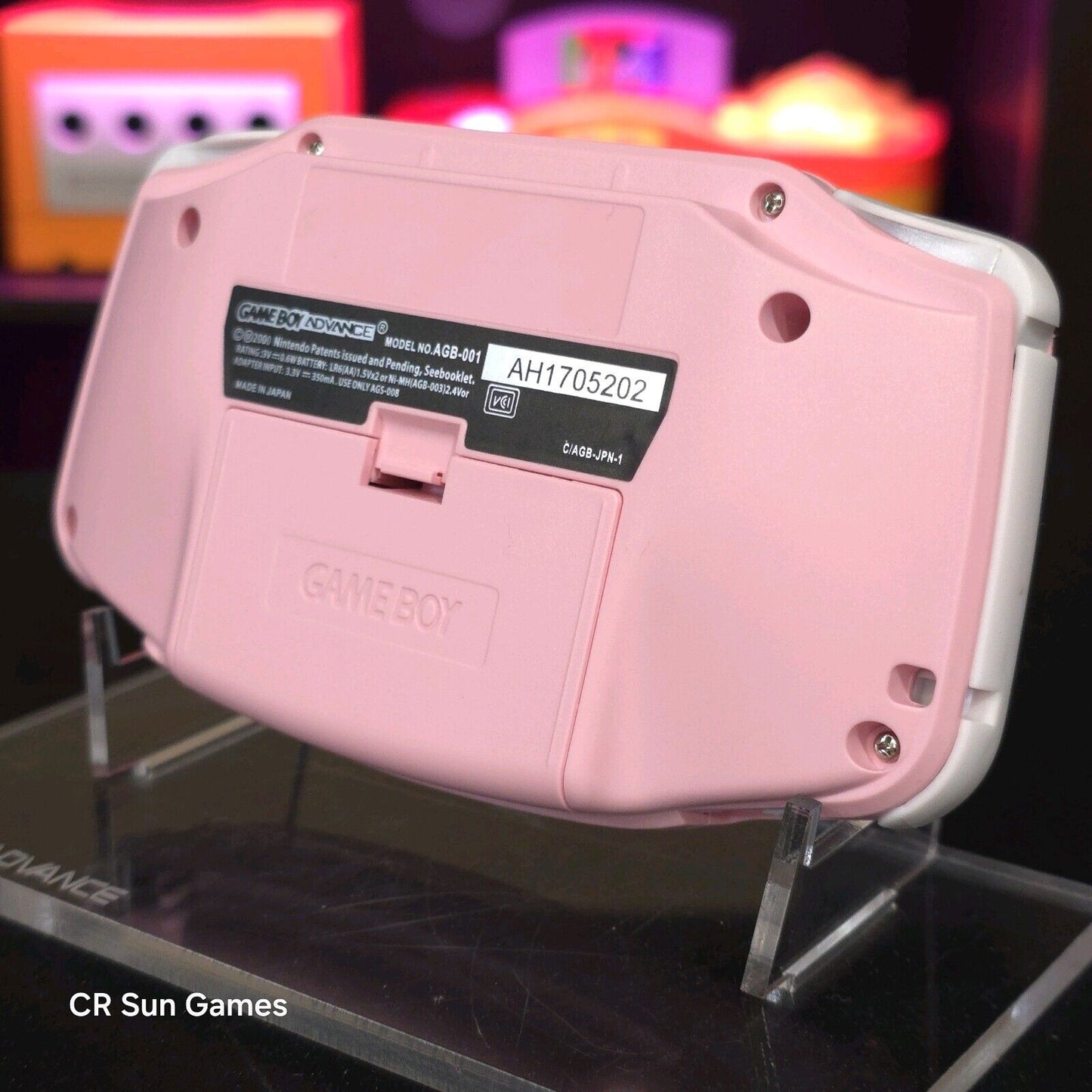 Pink And White Game Boy Advance GBA Console with iPS V5 Backlit LCD MOD