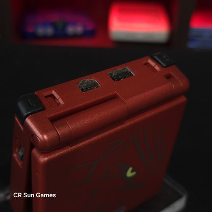 Red Nintendo Game Boy Advance GBA SP IPS MOD Adjustable Brightness - Groudon