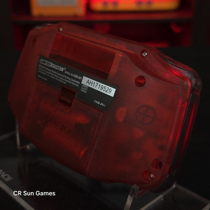 Clear Red Game Boy Advance GBA iPS V5 Backlit Mod And Red LED Mod Console