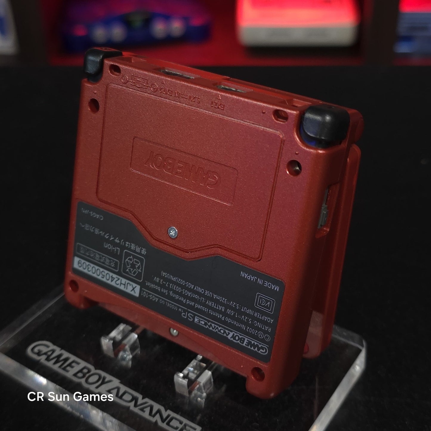 Red Nintendo Game Boy Advance GBA SP IPS MOD Adjustable Brightness - Groudon