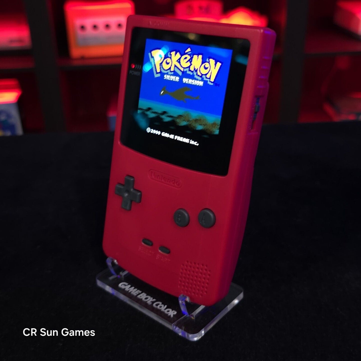 Berry Red Gameboy Color Console OLED Touch Screen GBC Game Boy