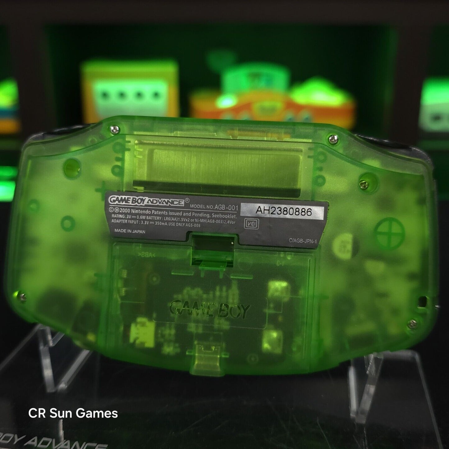 Link Zelda Green Game Boy Advance GBA iPS LCD USBC 1800 mAh Rechargeable Battery