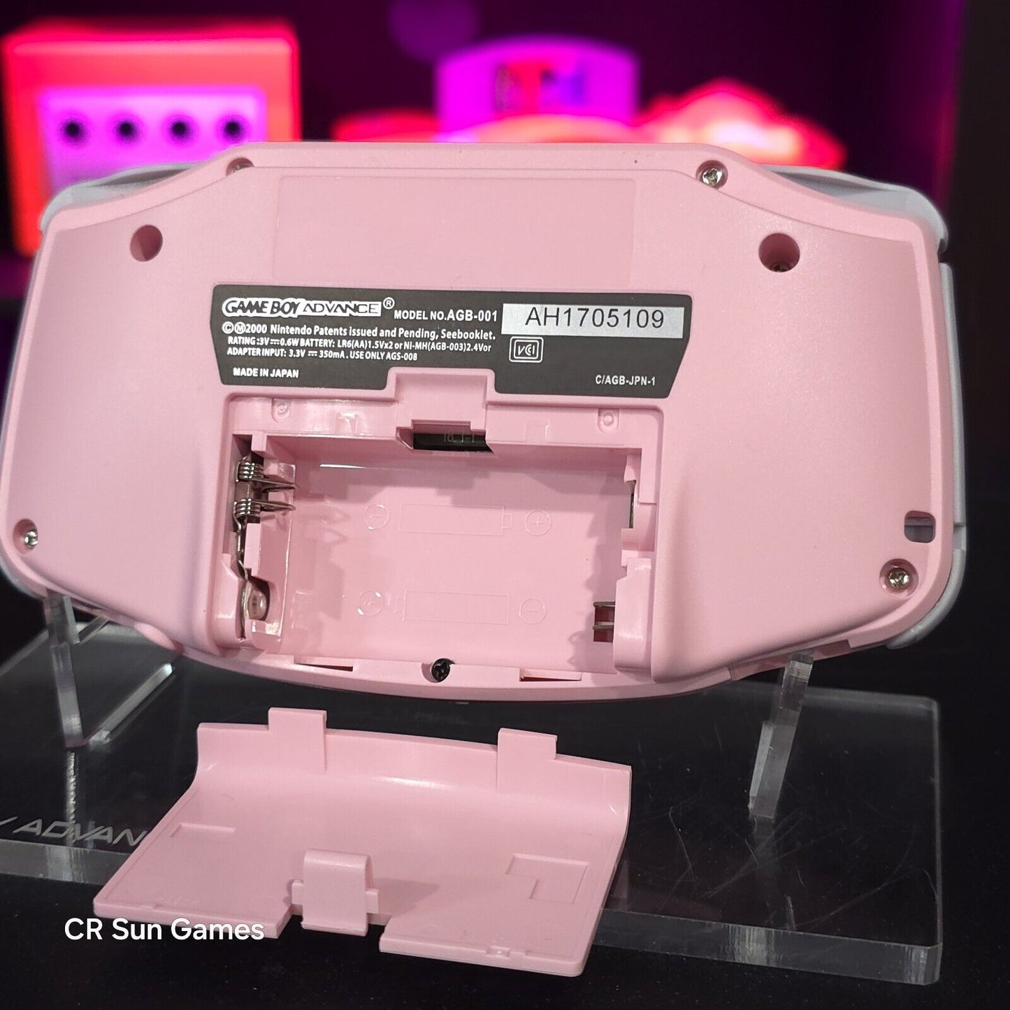 Pink Game Boy Advance GBA Console with iPS V5 Backlit LCD MOD