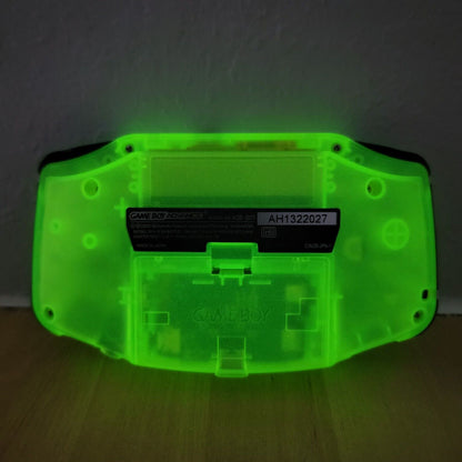 Glow In The Dark Green Game Boy Advance GBA with iPS V5 And USB-C Mods