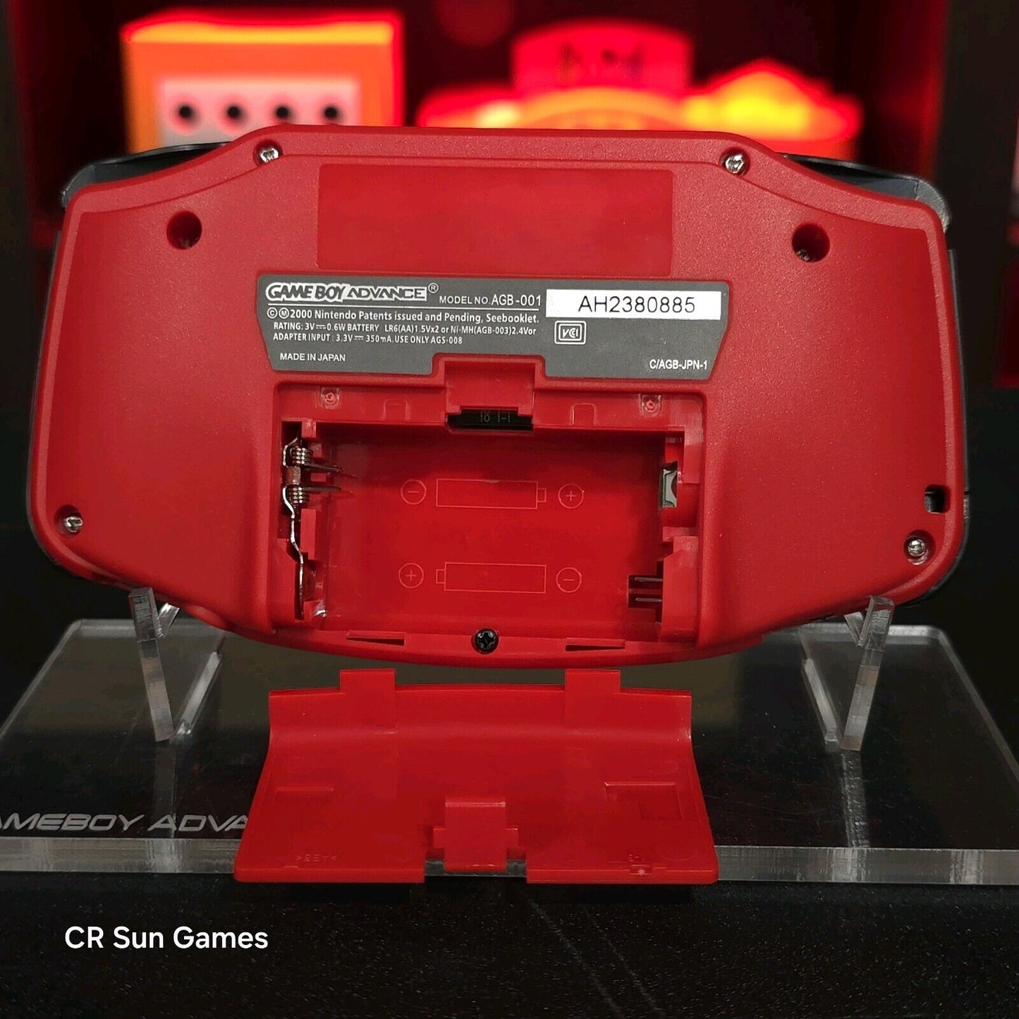 Mario Red Game Boy Advance GBA Console with iPS V5 Backlight Backlit LCD MOD