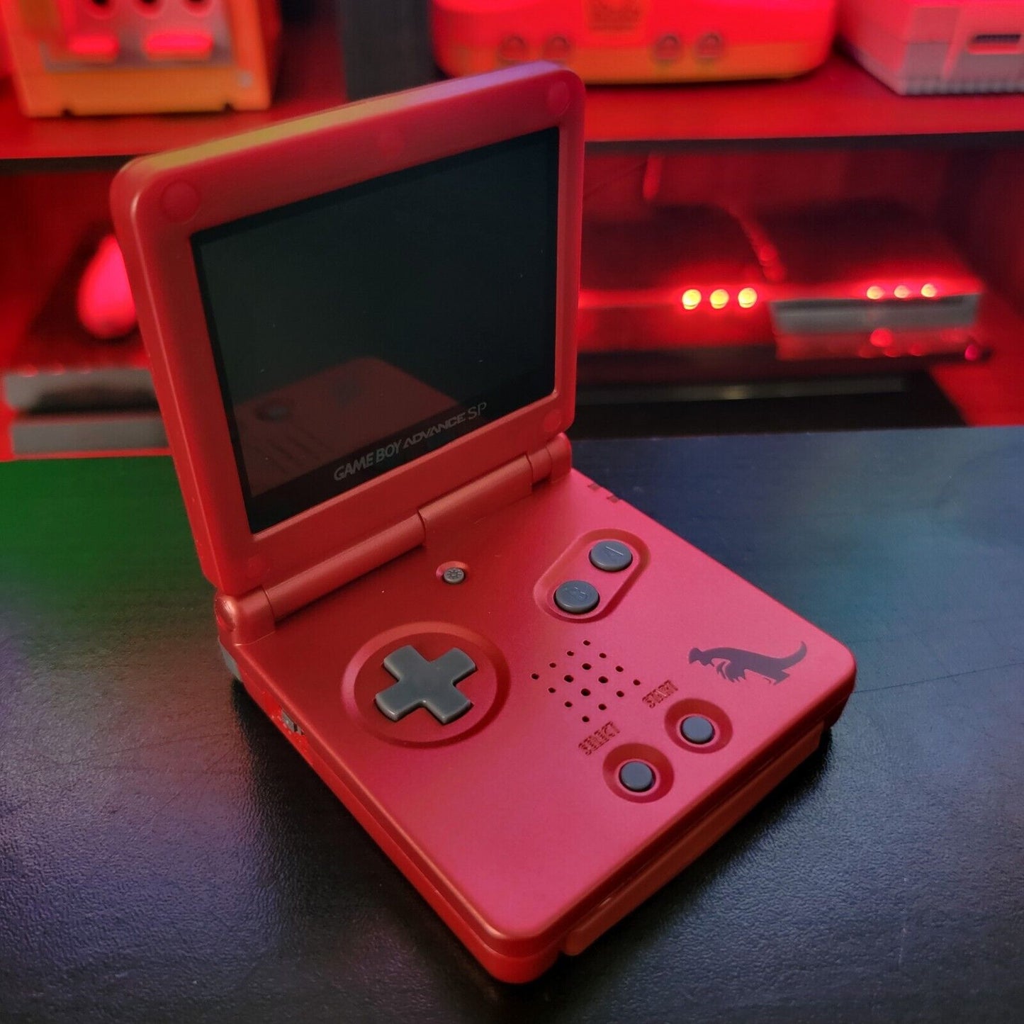 Red Nintendo Game Boy Advance GBA SP IPS V2 And USB-C Mod- Groudon